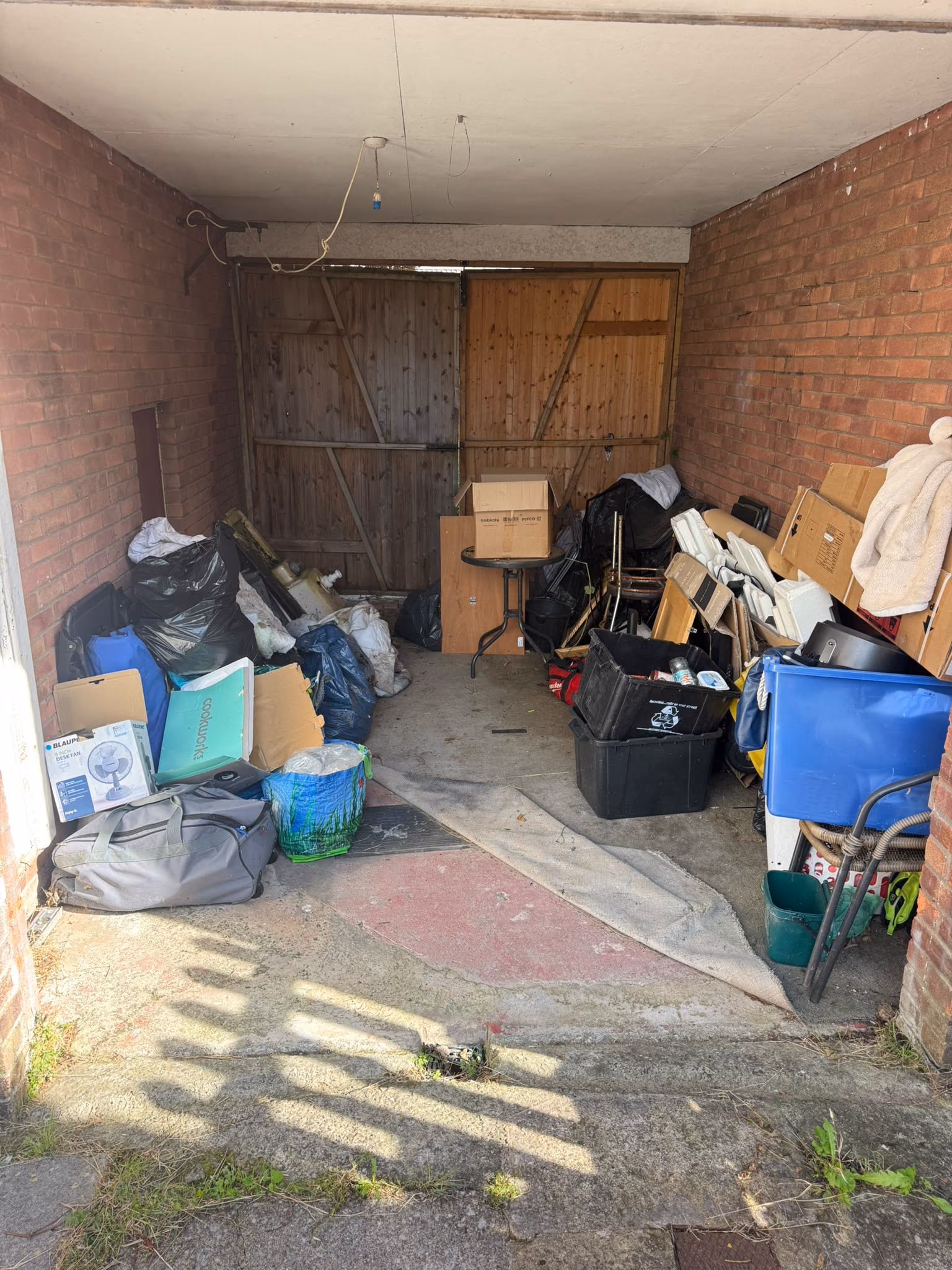 Before: full garage clearance